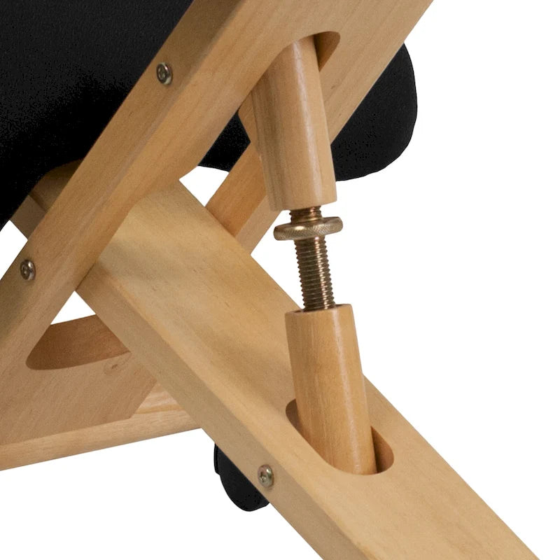 Chaise de bureau ergonomique à genoux en bois et tissu