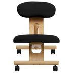 Chaise de bureau ergonomique à genoux en bois et tissu