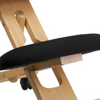 Chaise de bureau ergonomique à genoux en bois et tissu
