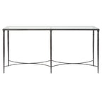Console en fer et verre - 63 po L x 30 po H x 14 po P