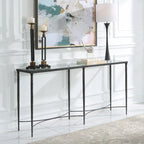 Console en fer et verre - 63 po L x 30 po H x 14 po P