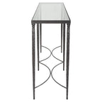Console en fer et verre - 63 po L x 30 po H x 14 po P