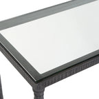 Console en fer et verre - 63 po L x 30 po H x 14 po P