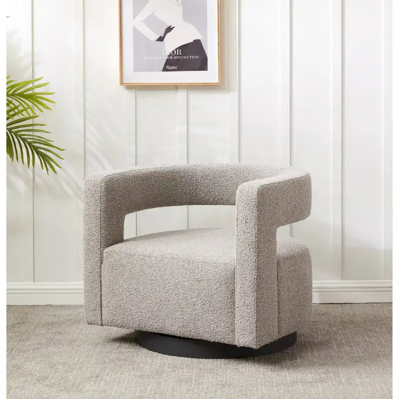 Fauteuil pivotant rembourré avec dossier ajouré