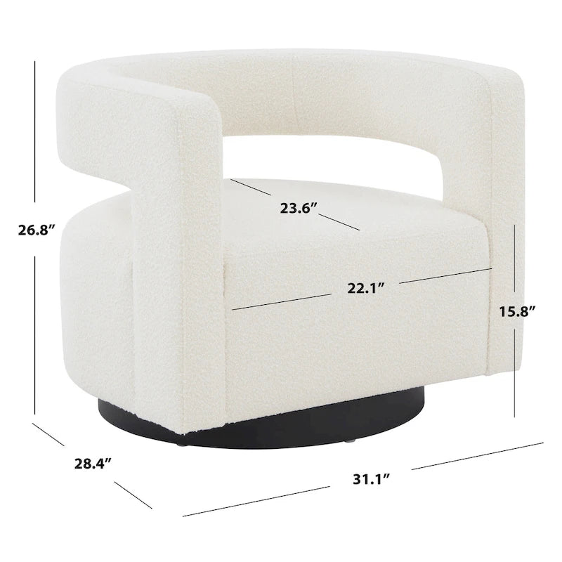 Fauteuil pivotant rembourré avec dossier ajouré