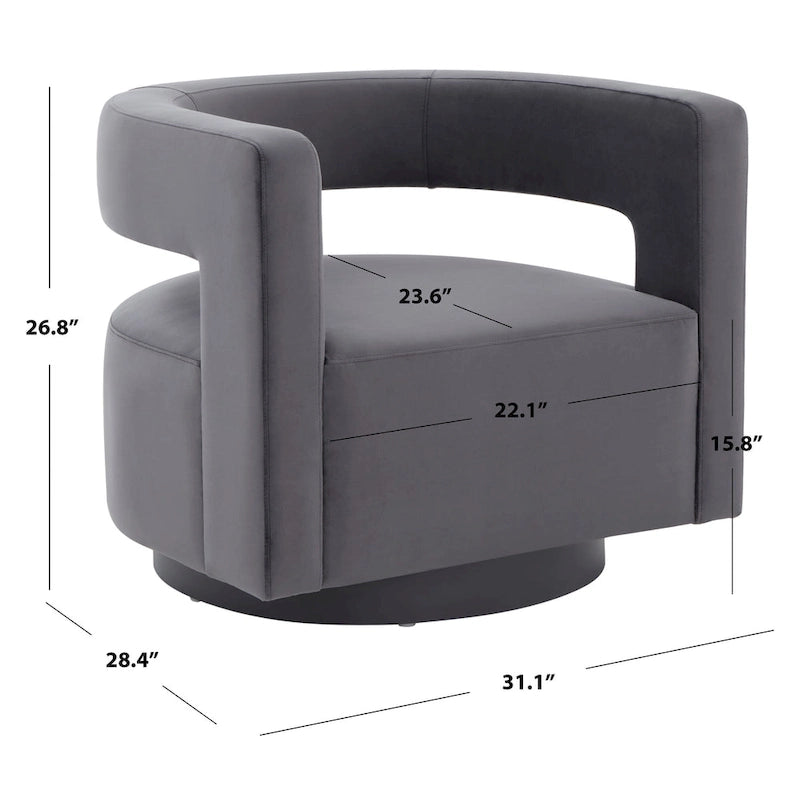 Fauteuil pivotant rembourré avec dossier ajouré