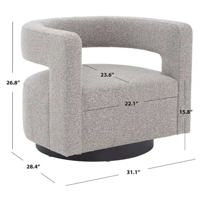 Fauteuil pivotant rembourré avec dossier ajouré