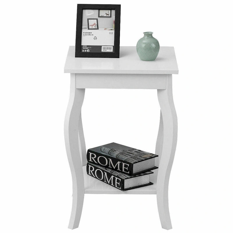 Table d'appoint compacte avec étagère de présentation