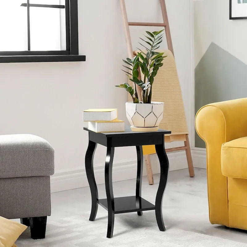Table d'appoint compacte avec étagère de présentation