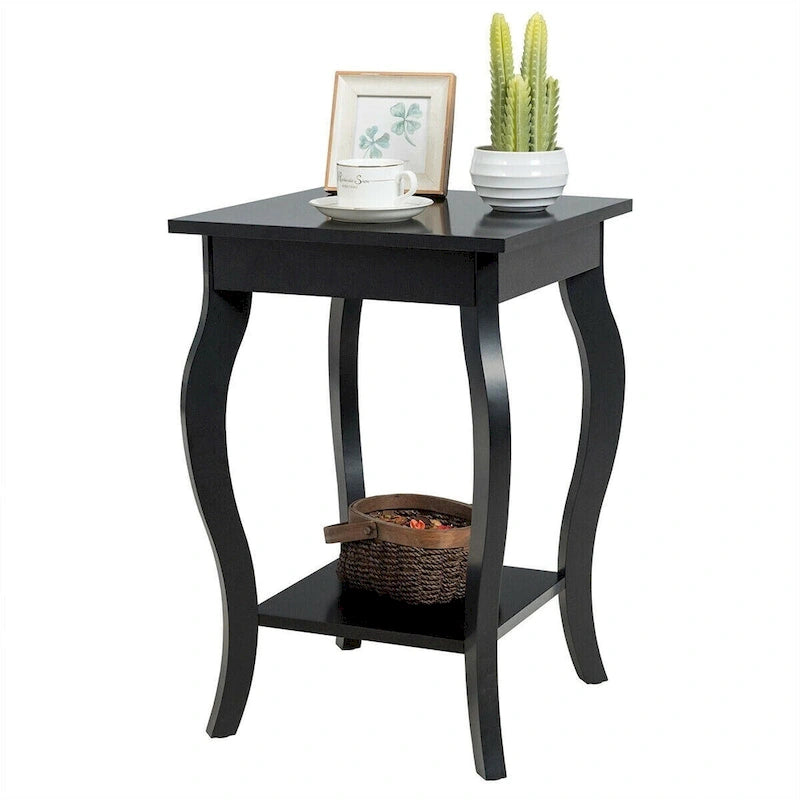 Table d'appoint compacte avec étagère de présentation