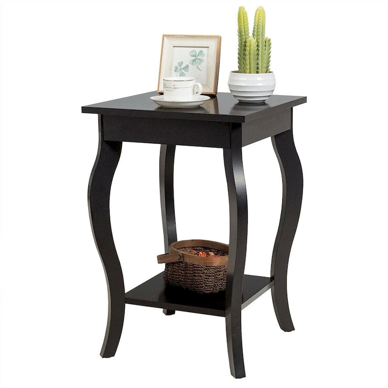 Table d'appoint compacte avec étagère de présentation