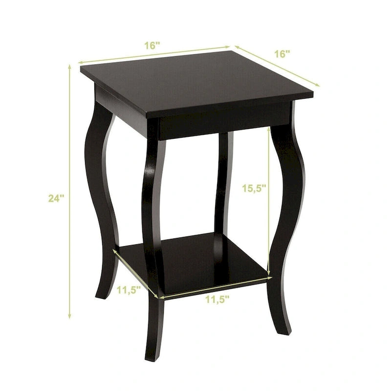 Table d'appoint compacte avec étagère de présentation