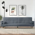 Canapé-lit deux places en velours avec coussins – 85 x 35 x 27,6"
