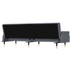 Canapé-lit deux places en velours avec coussins – 85 x 35 x 27,6"