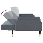 Canapé-lit deux places en velours avec coussins – 85 x 35 x 27,6"