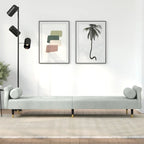 Canapé-lit deux places en velours avec coussins – 85 x 35 x 27,6"