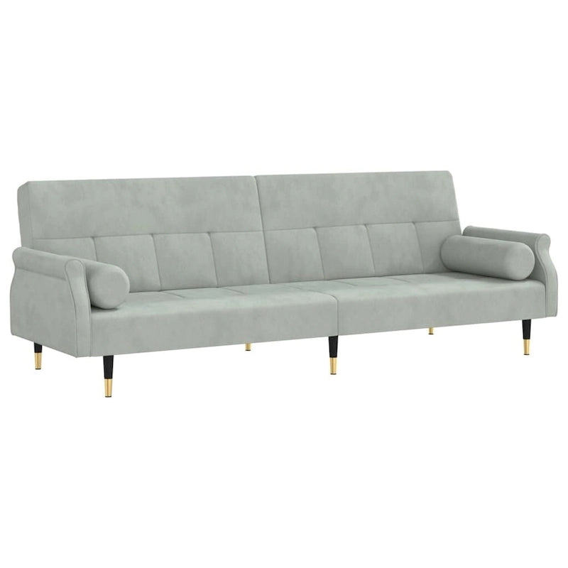 Canapé-lit deux places en velours avec coussins – 85 x 35 x 27,6"