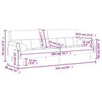 Canapé-lit deux places en velours avec coussins – 85 x 35 x 27,6"