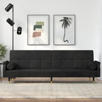 Canapé-lit deux places en velours avec coussins – 85 x 35 x 27,6"