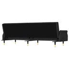Canapé-lit deux places en velours avec coussins – 85 x 35 x 27,6"
