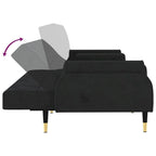 Canapé-lit deux places en velours avec coussins – 85 x 35 x 27,6"