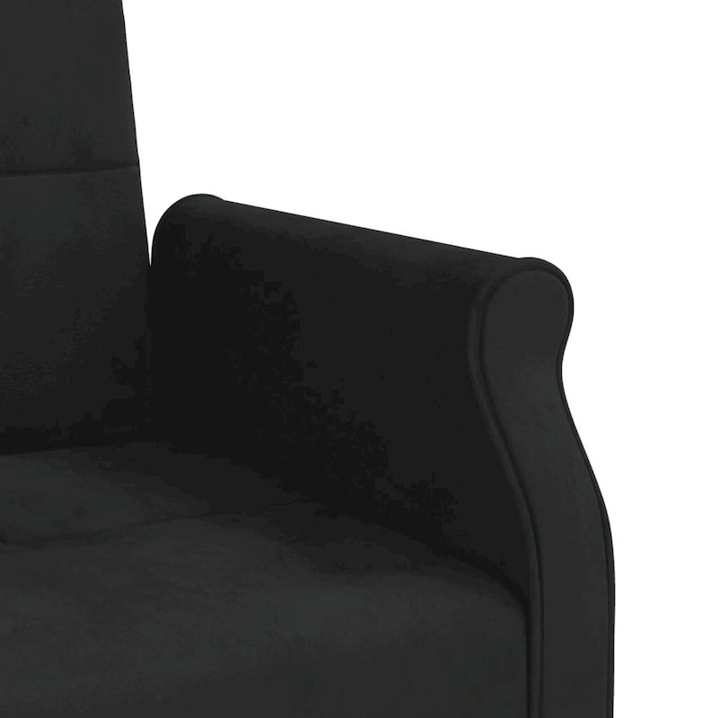 Canapé-lit deux places en velours avec coussins – 85 x 35 x 27,6"
