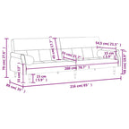 Canapé-lit deux places en velours avec coussins – 85 x 35 x 27,6"