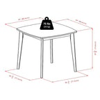 Table à manger en bois massif - Noyer, 34.02 x 34.02 x 29.33 pouces