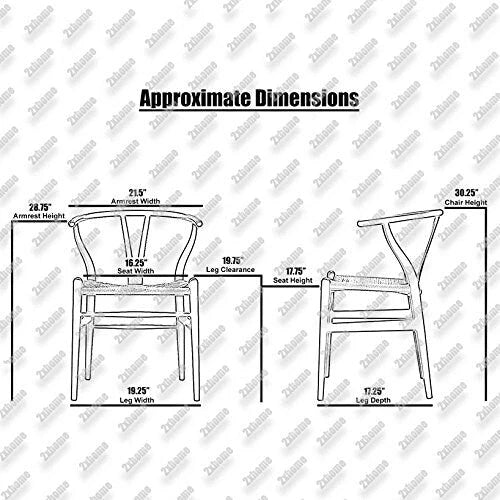 Lot de 2 chaises de salle à manger en bois avec assise en corde tressée
