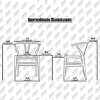 Lot de 2 chaises de salle à manger en bois avec assise en corde tressée
