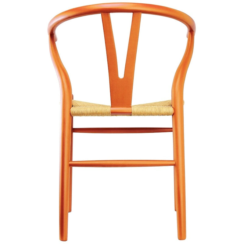 Lot de 2 chaises de salle à manger en bois avec assise en corde tressée