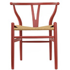 Lot de 2 chaises de salle à manger en bois avec assise en corde tressée