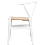 Lot de 2 chaises de salle à manger en bois avec assise en corde tressée