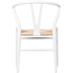 Lot de 2 chaises de salle à manger en bois avec assise en corde tressée