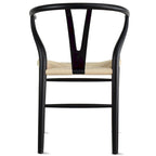 Lot de 2 chaises de salle à manger en bois avec assise en corde tressée