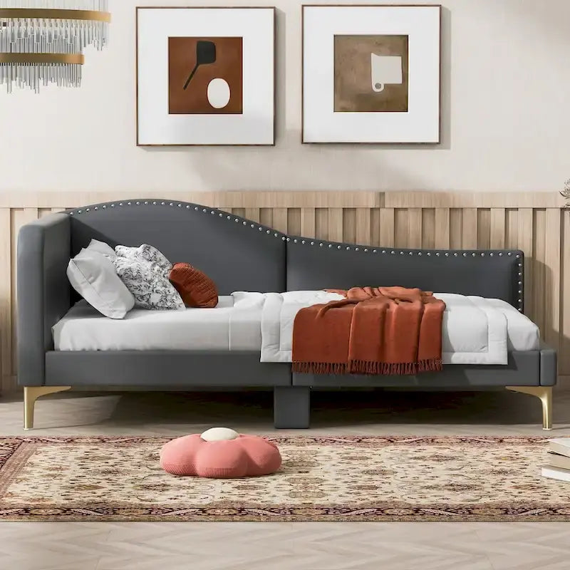 Lit de repos jumeau avec tête de lit et accoudoir