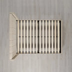 Lit plateforme capitonné avec tête de lit à capitonnage en canaux