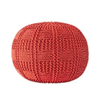 Pouf en coton tricoté décontracté avec motif tressé