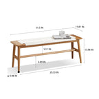 Banc en bois massif avec assise en cannage