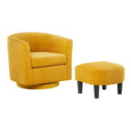 Fauteuil d'appoint pivotant à 360° avec pouf