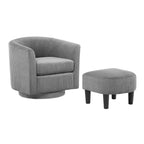 Fauteuil d'appoint pivotant à 360° avec pouf