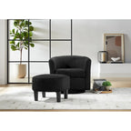 Fauteuil d'appoint pivotant à 360° avec pouf