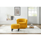 Fauteuil d'appoint pivotant à 360° avec pouf
