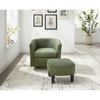 Fauteuil d'appoint pivotant à 360° avec pouf