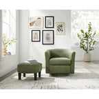 Fauteuil d'appoint pivotant à 360° avec pouf