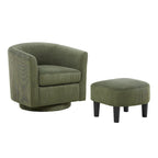 Fauteuil d'appoint pivotant à 360° avec pouf