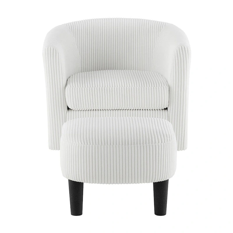 Fauteuil d'appoint pivotant à 360° avec pouf