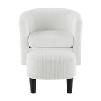 Fauteuil d'appoint pivotant à 360° avec pouf