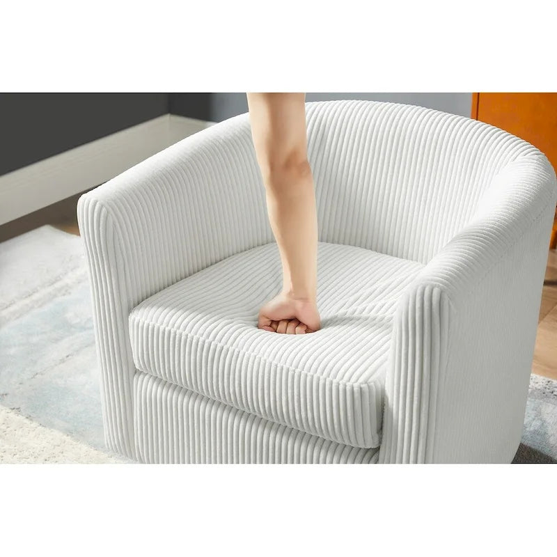 Fauteuil d'appoint pivotant à 360° avec pouf