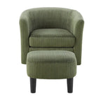 Fauteuil d'appoint pivotant à 360° avec pouf